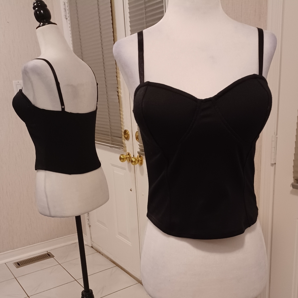2/$50 Guess Black Bustier Top - Size Small